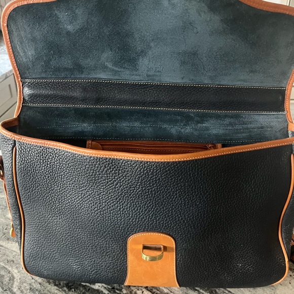 Vintage Dooney & Bourke All Weather Pebbled Leather Briefcase Messenger Bag - Picture 6 of 10